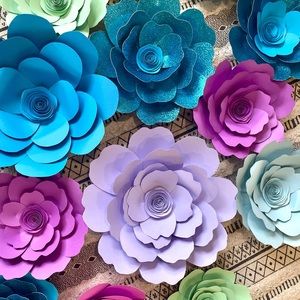 Giant paper flower glitter backdrop